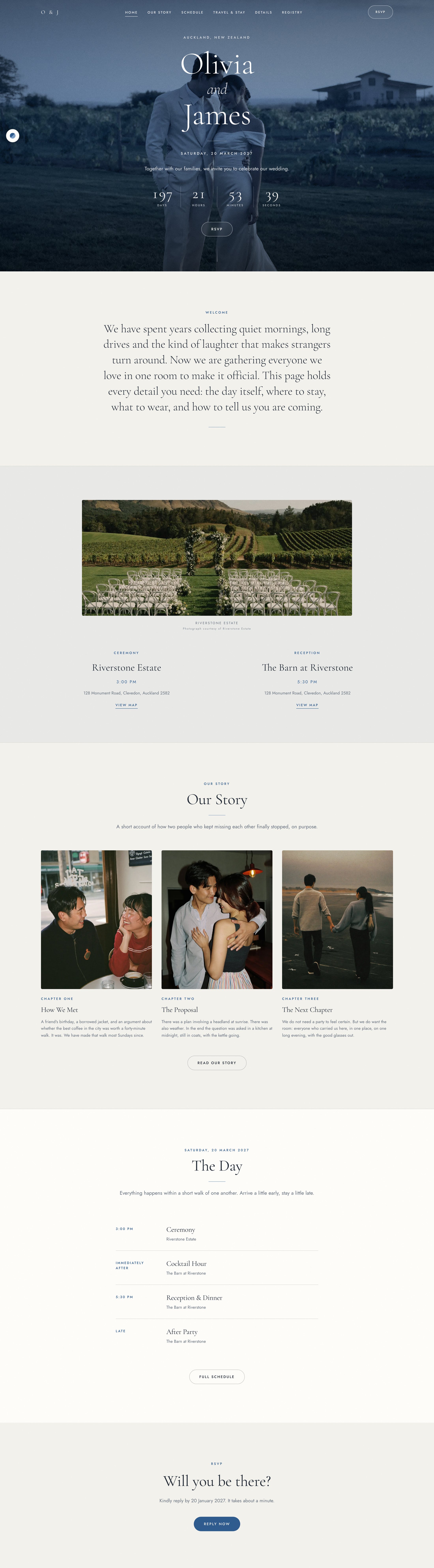 Signature sample website, Home page